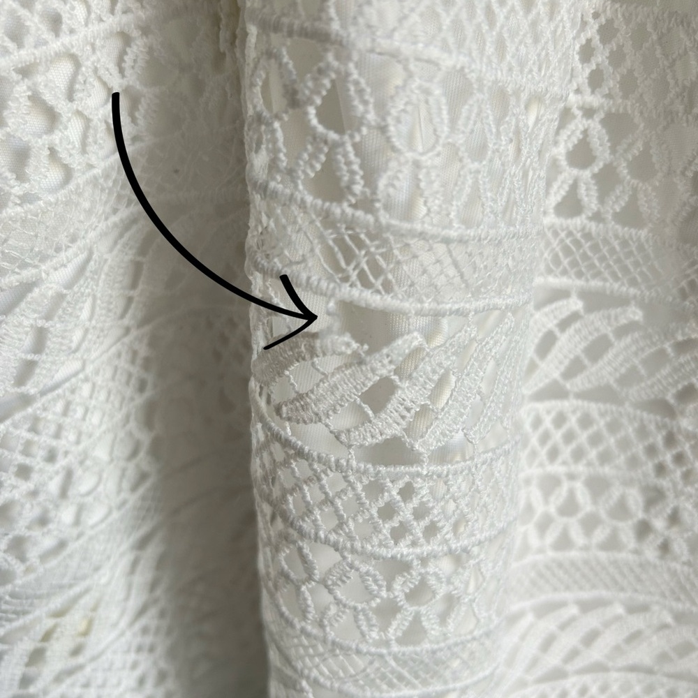 Adrianna Papell Striped Lace Shift Dress, Ivory, Size 2, preowned - Picture 5 of 7
